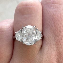 Oval Cut Half-Moon Accents Engagement Ring - Oakville Ring HER606 F2