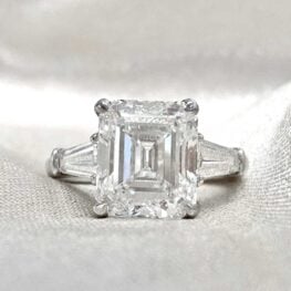 GIA certified center emerald cut diamond ring Artistic Picture KAV532