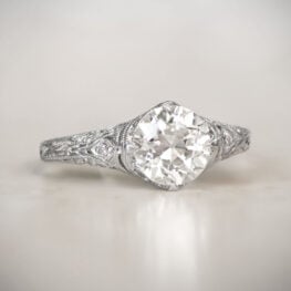 1.54ct Center Old European Cut Diamond Engagement Ring Artistic