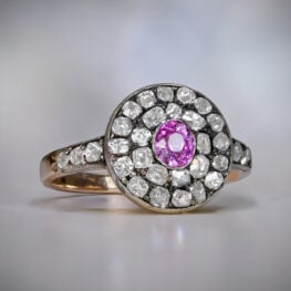 Pink Sapphire Ring Amiens Ring. Circa 1870, Antique, Victorian Era