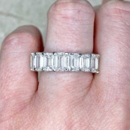 9.78ct Total Diamond Weight Emerald Cut Eternity Band MOSK-F2