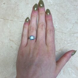 Aquamarine and Platinum Diamond Ring Sardinia Ring F1