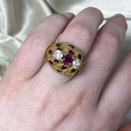 Vintage Pilton Ring with diamonds J color, VS2-SI1 overall