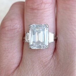 Emerald Cut Diamond Ring 5.14 Carat Tiffany Ring F2
