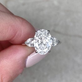 Prong Set Three Stone D Color Diamond Engagement Ring SPK103-F5