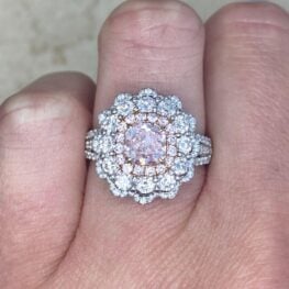 1.00ct Fancy Pink Diamond 18k Rose And White Gold Ring VMK11 F2